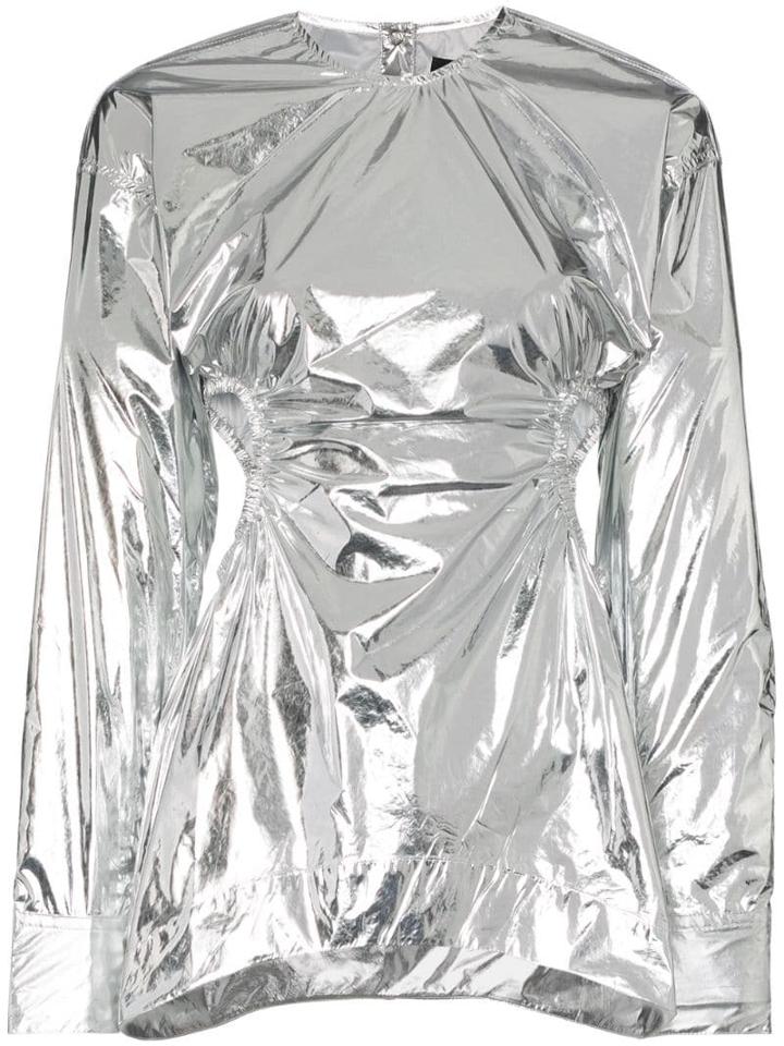 Markoo Cut-out Side Blouse - Metallic