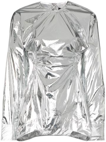 Markoo Cut-out Side Blouse - Metallic