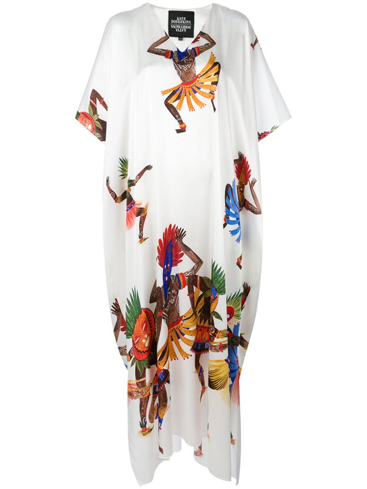 Katya Dobryakova Shamans Print Dress - White