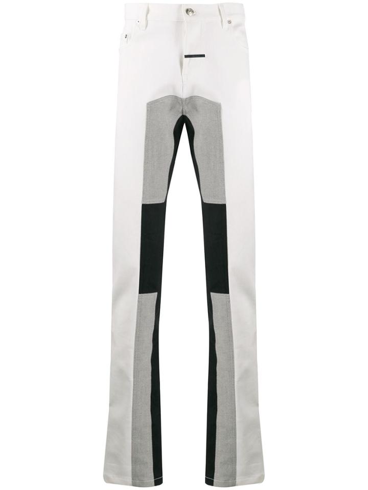 Zilver Panelled Straight-leg Track Jeans - White
