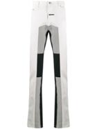Zilver Panelled Straight-leg Track Jeans - White