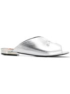 Coliac Pearl Pin Detail Mules - Silver
