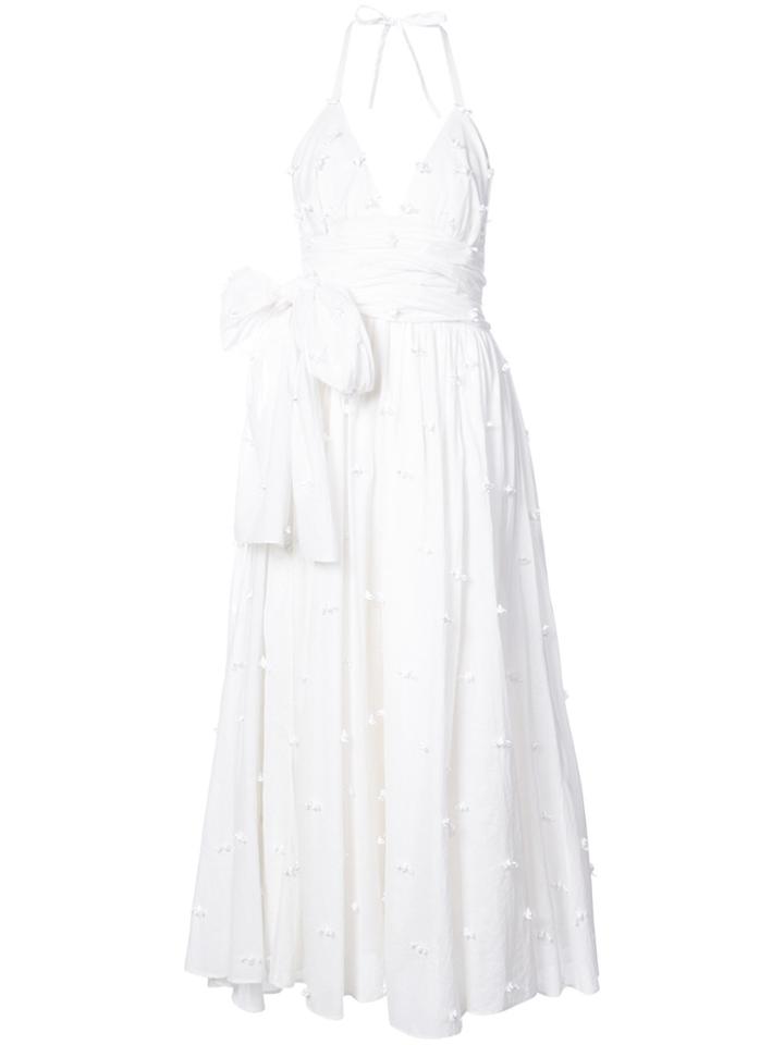 Rosie Assoulin Floral Appliqué Halterneck Dress - White