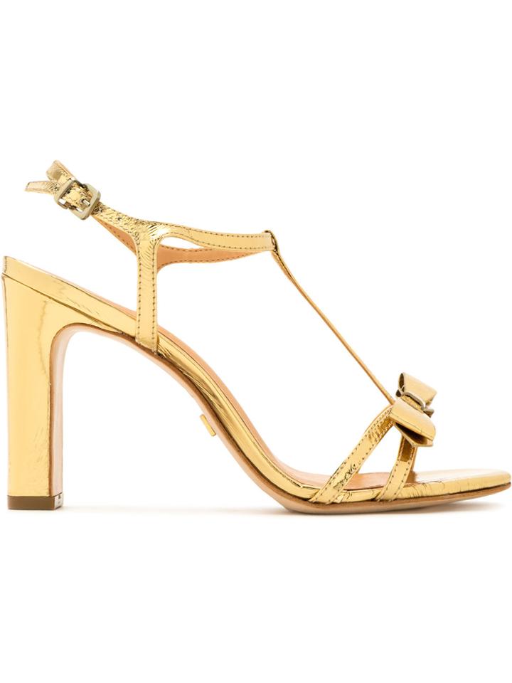 Serpui Bow Detail Sandals - Metallic