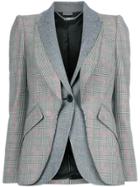 Alexander Mcqueen Prince Of Wales Double Layer Blazer - Black