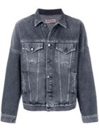 Palm Angels Back Logo Denim Jacket - Black