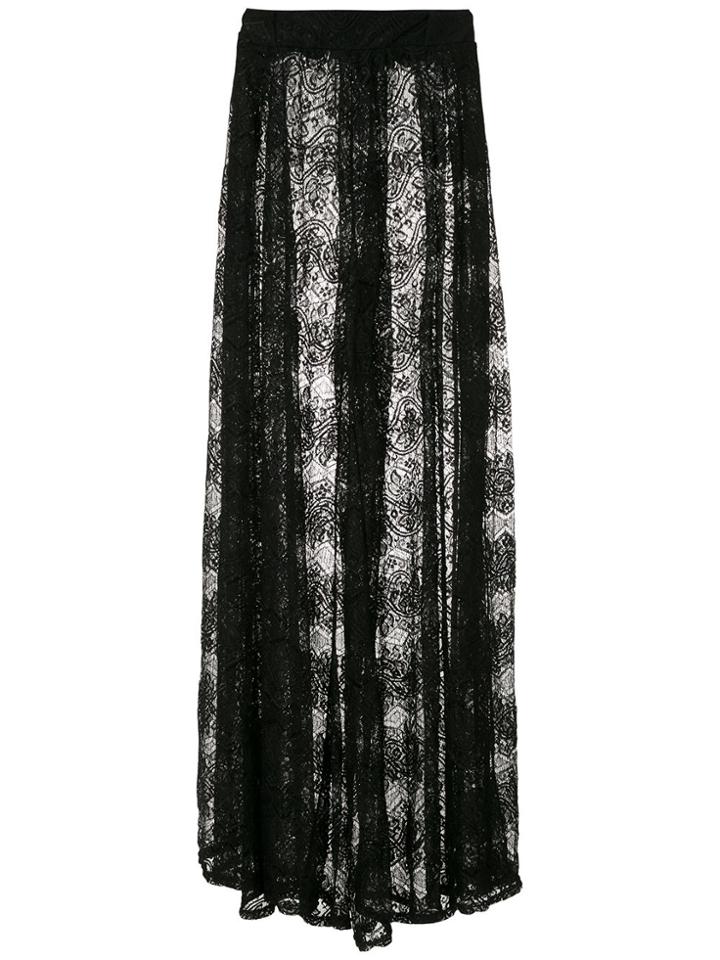 Amir Slama Lace Wide Leg Trousers - Black