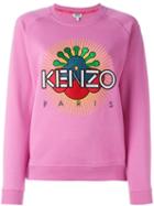 Kenzo Embroidered Logo Sweatshirt, Women's, Size: L, Pink/purple, Cotton
