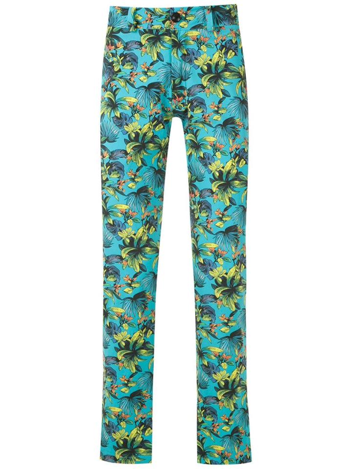 Amir Slama Straight-fit Printed Trousers - Blue