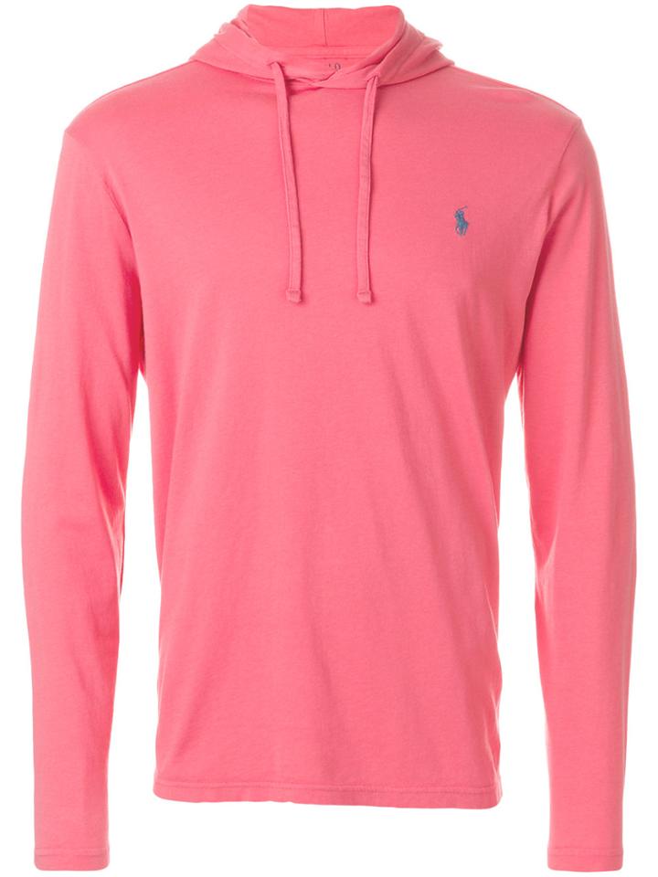 Polo Ralph Lauren Logo Embroidered Hooded T-shirt - Pink & Purple