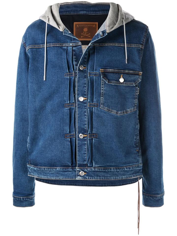 Mastermind World Hooded Denim Jacket - Blue