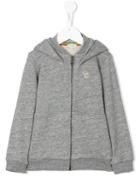 Paul Smith Junior - Zebra Embroidery Zipped Hoodie - Kids - Cotton - 3 Yrs, Grey