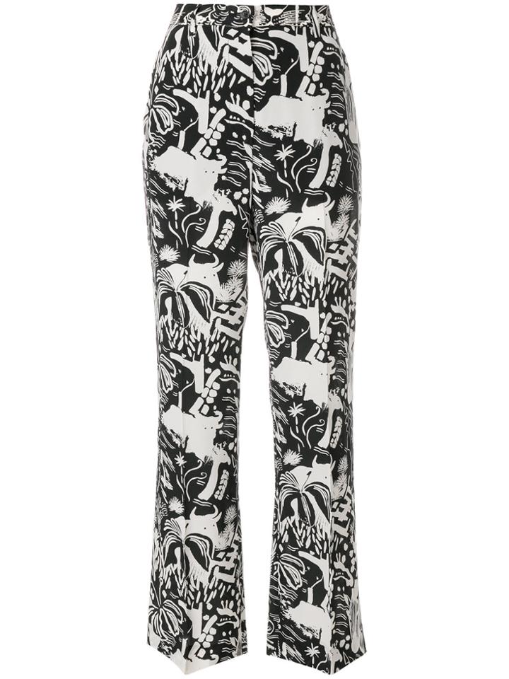 Aspesi Graphic Print Trousers - Black