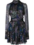 Emanuel Ungaro Floral Chiffon Dress, Women's, Size: 38, Black, Silk