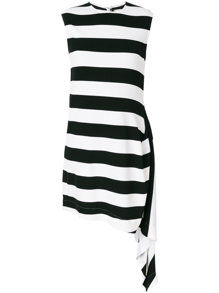Calvin Klein Striped Flared Dress - Black