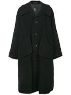 Y's Single Breasted Midi Coat - Black