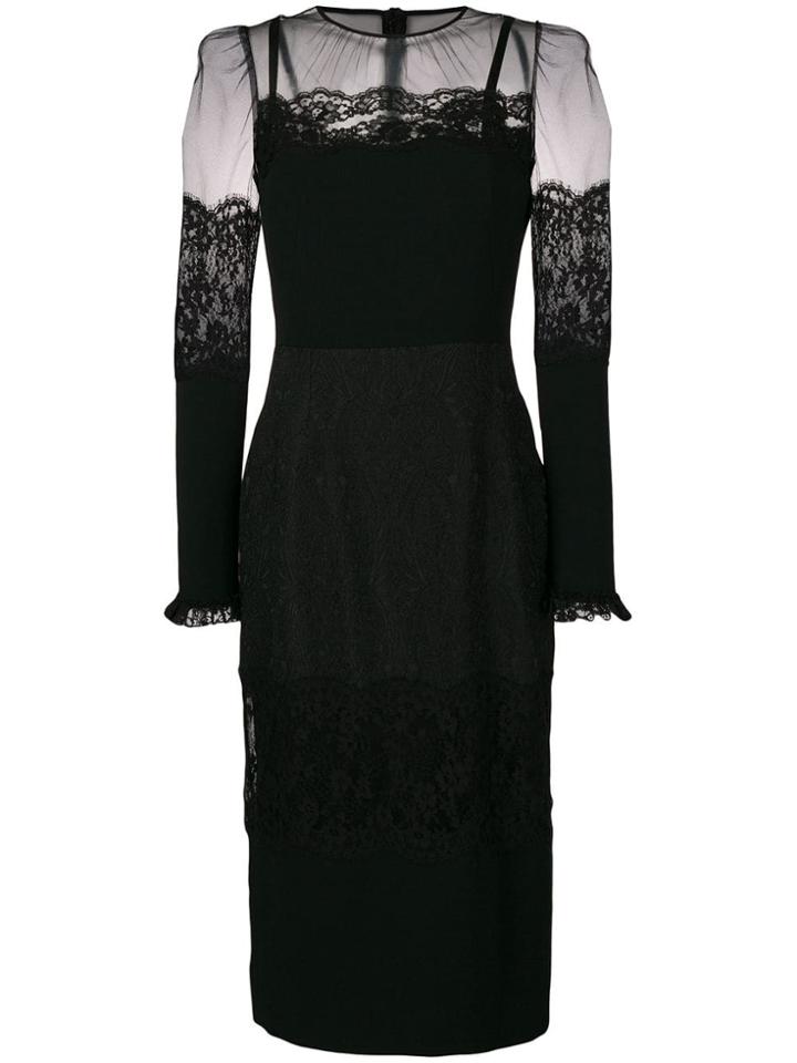 Dolce & Gabbana Lace Midi Dress - Black