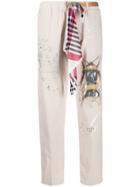 White Sand Scarf Detail Trousers - Neutrals