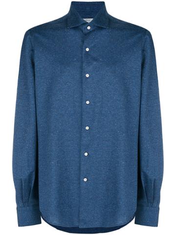 Orian Mélange Button Shirt - Blue