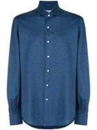 Orian Mélange Button Shirt - Blue