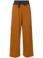 Mm6 Maison Margiela Drawstring Flared Trousers - Brown