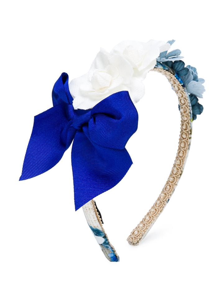 Monnalisa Chic Flower And Bow Headband - Blue