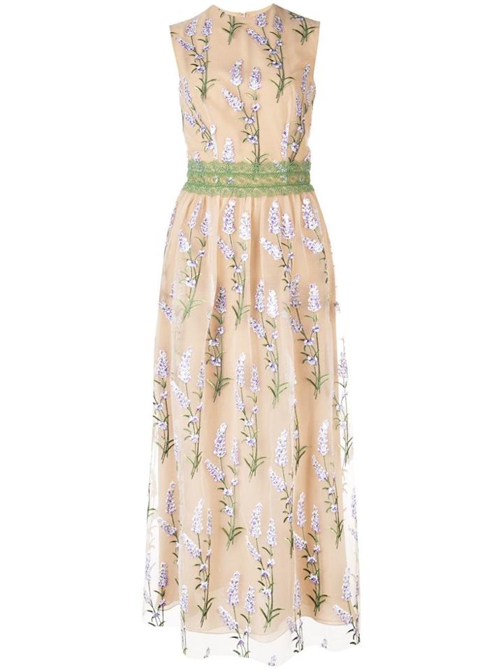 Costarellos Floral Embroidered Maxi Dress - Neutrals