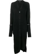 Ann Demeulemeester Oversized Ribbed Cardigan, Women's, Size: Xl, Black, Cotton/cashmere