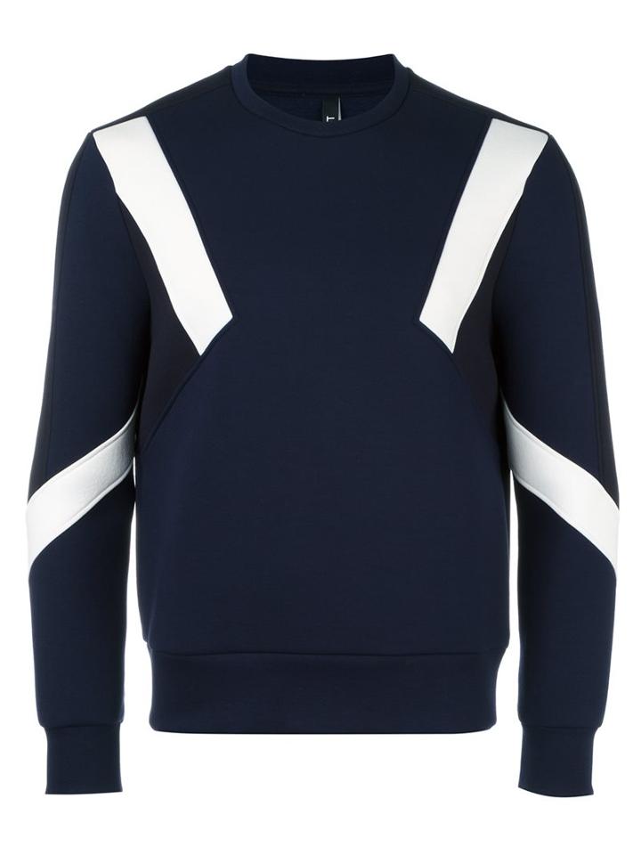 Neil Barrett Triangle Sweatshirt, Men's, Size: Small, Blue, Cotton/polyurethane/spandex/elastane/viscose