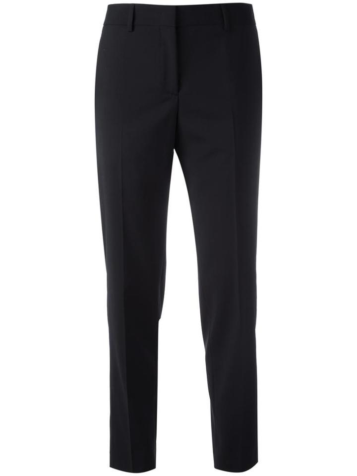 Ps By Paul Smith Cropped Trousers, Women's, Size: 42, Black, Wool/polyamide/spandex/elastane