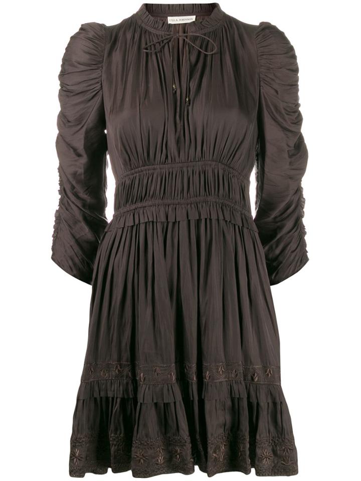 Ulla Johnson Ruched Detail Dress - Brown