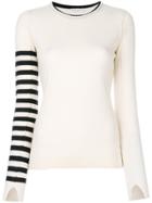 Sonia Rykiel Stripe Sleeve Jumper - White