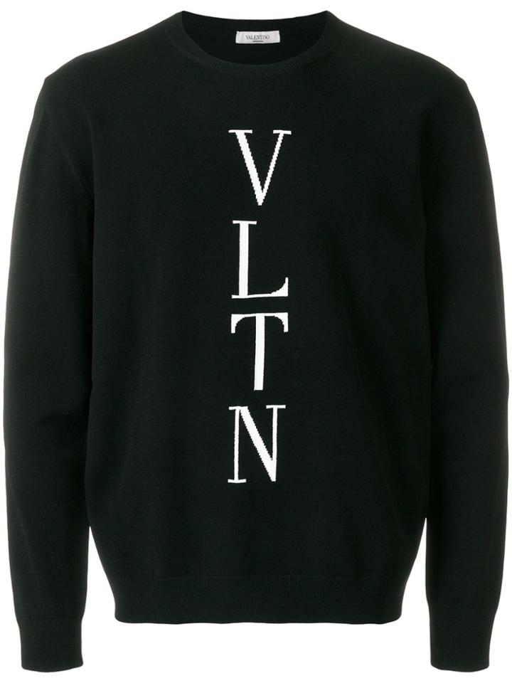 Valentino Woven Logo Jumper - Black