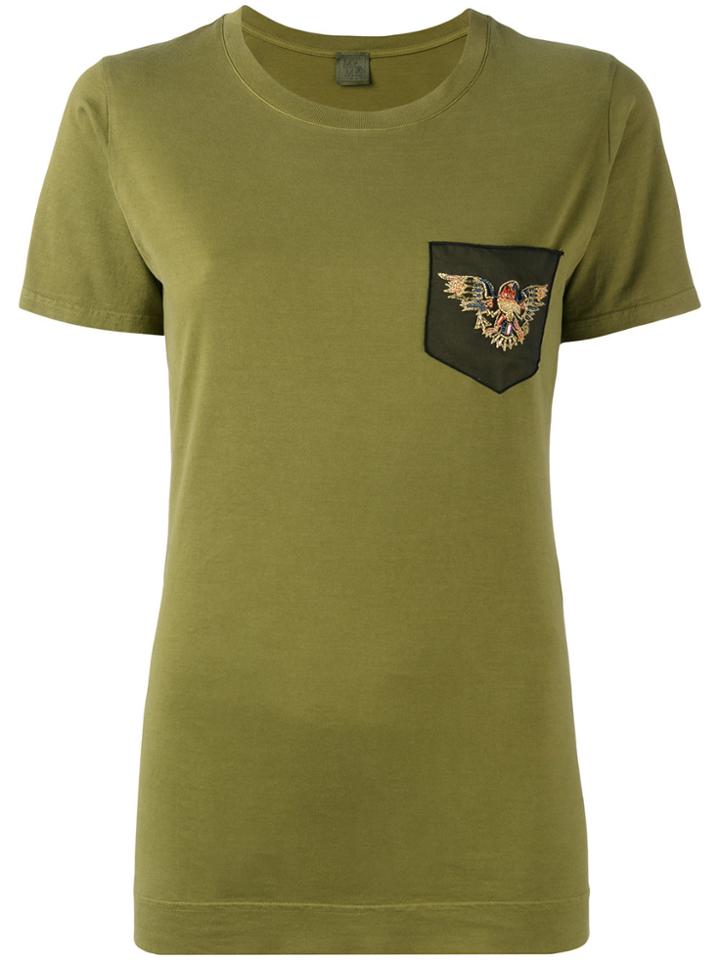Mr & Mrs Italy Eagle Embroidered T-shirt - Green