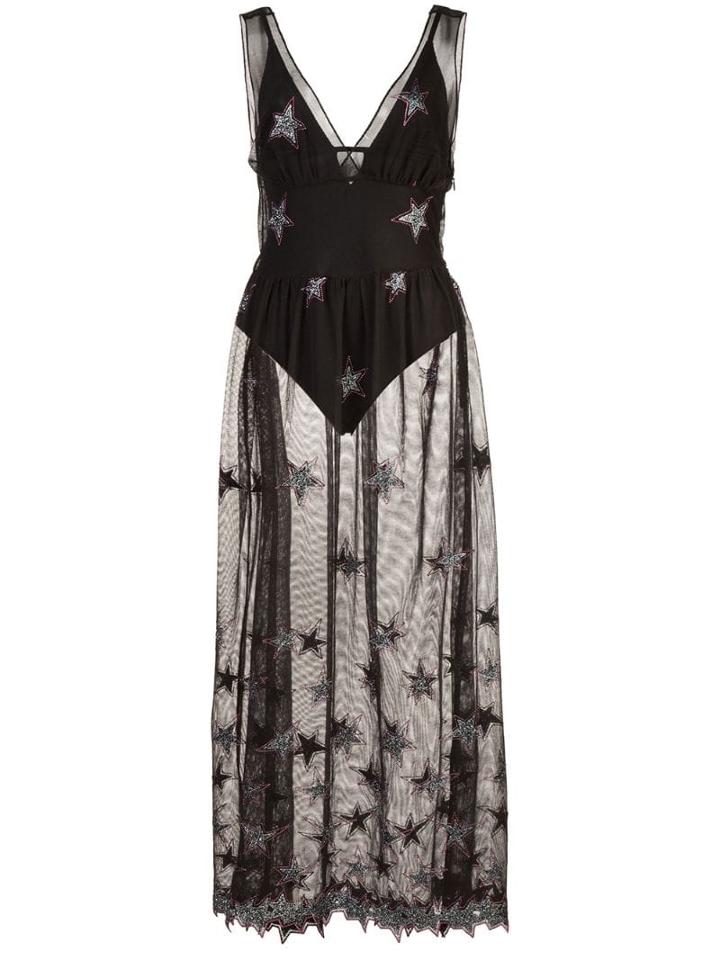 Fleur Du Mal Superstar V-neck Mesh Dress