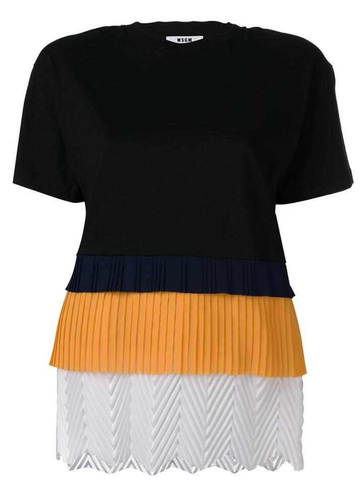 Msgm Block Colour Pleated Top