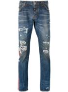 Philipp Plein - Distressed Jeans - Men - Cotton/polyester/spandex/elastane - 34, Blue, Cotton/polyester/spandex/elastane