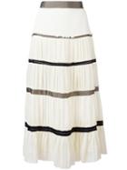 Etro Pleated Maxi Skirt, Women's, Size: 42, White, Silk