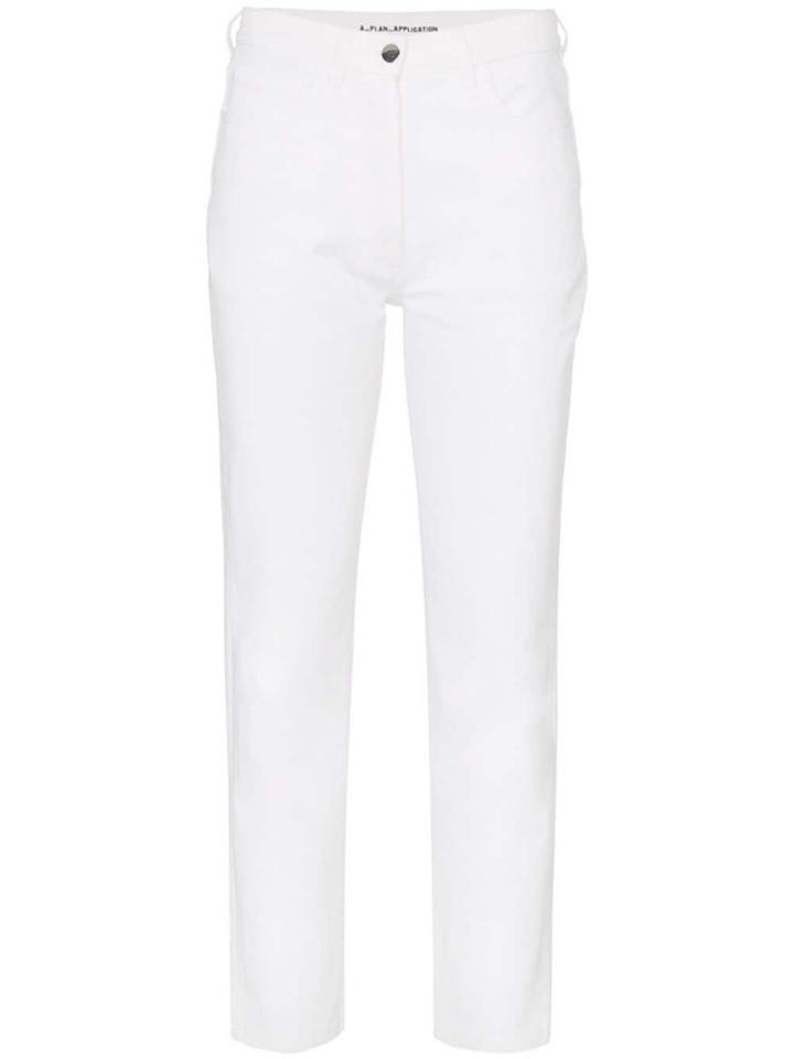 A Plan Application Cropped Straight Leg Jeans - White