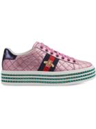 Gucci Ace Sneaker With Crystals - Pink