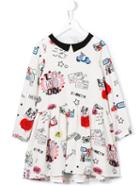 Simonetta Printed Dress, Girl's, Size: 8 Yrs, White
