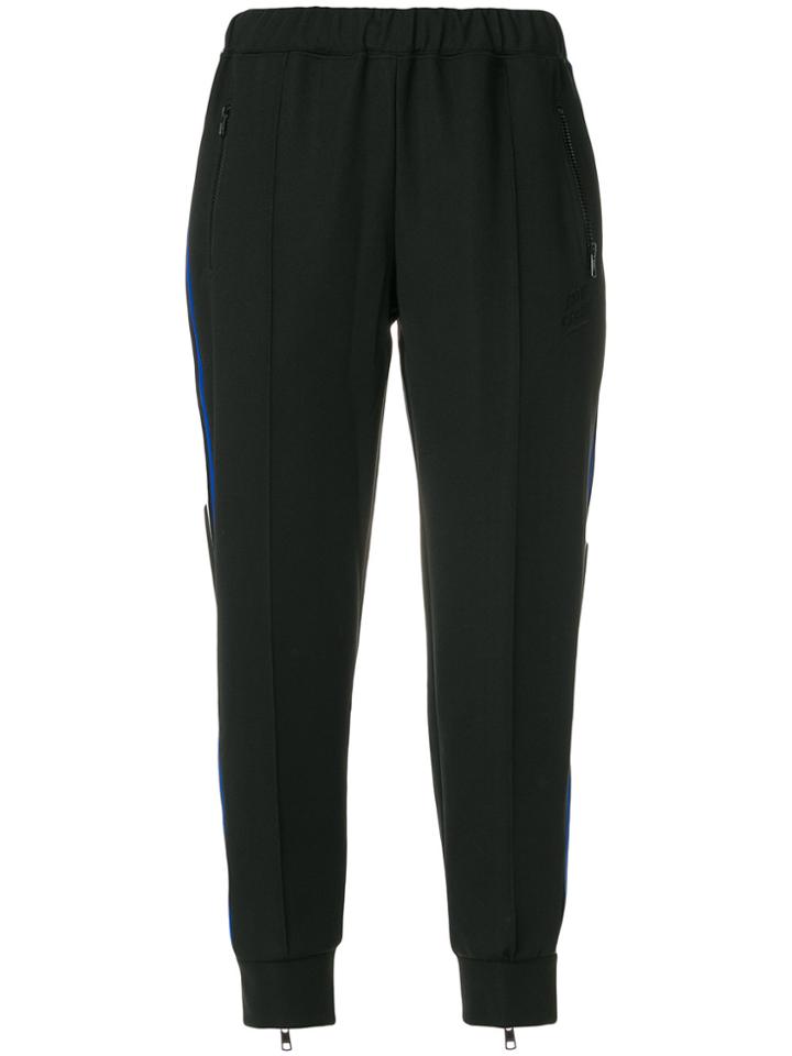 Être Cécile Cropped Side Stripe Track Pants - Black