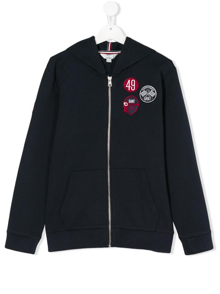 Gant Kids - Patches Hoodie - Kids - Cotton/polyester - 15 Yrs, Blue