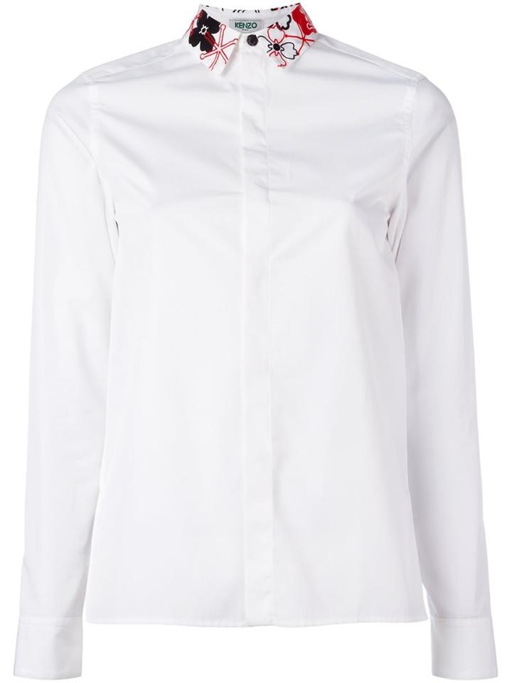 Kenzo Floral Print Collar Shirt