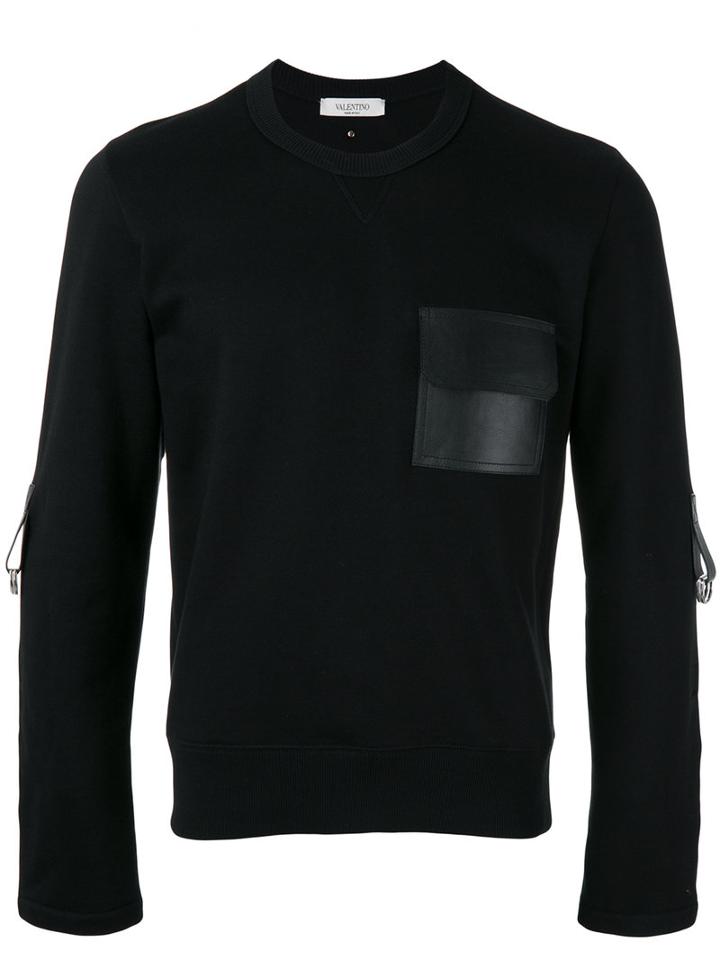 Valentino - Bondage Detailed Sweatshirt - Men - Cotton/leather/polyamide - L, Black, Cotton/leather/polyamide