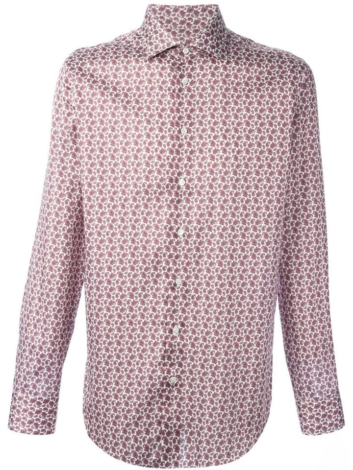 Etro Printed Shirt, Men's, Size: 39, Pink/purple, Cotton