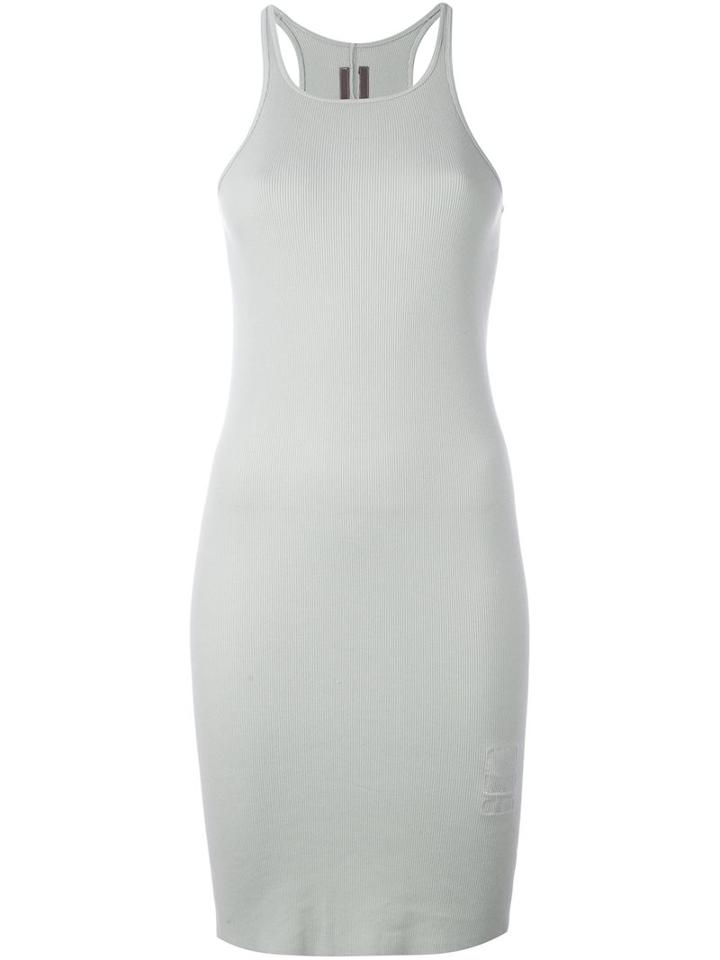 Rick Owens Drkshdw Racerback Fitted Dress, Women's, Size: Medium, Grey, Cotton