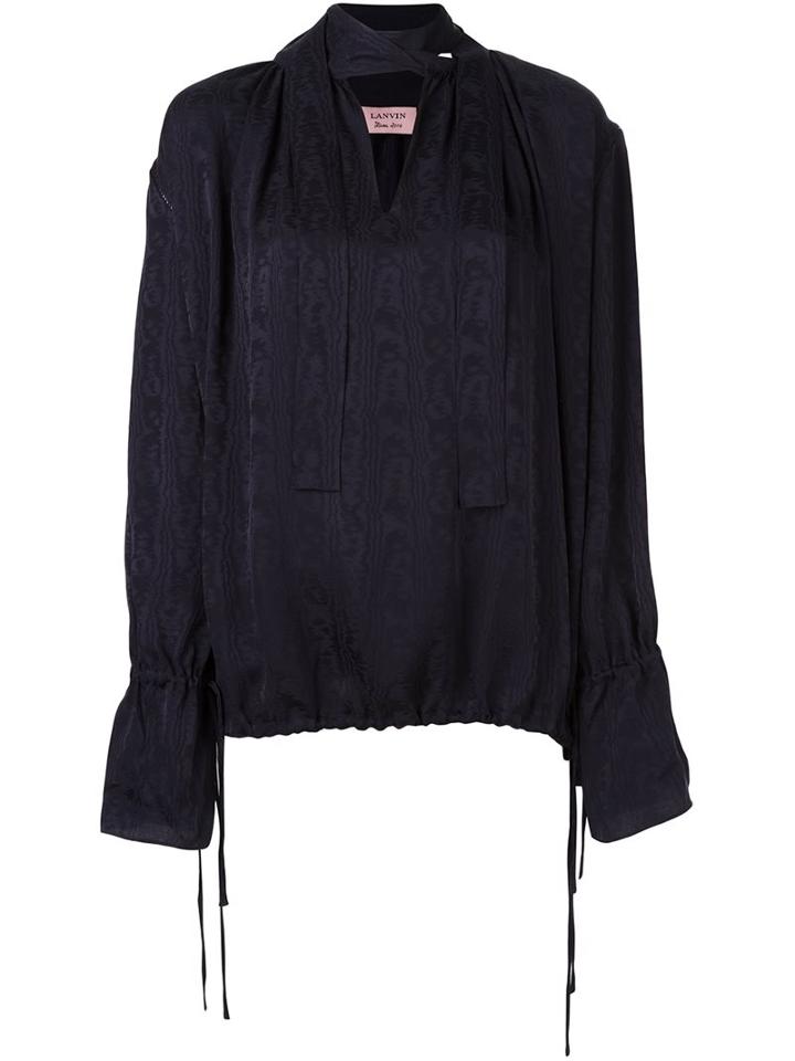 Lanvin Tied Neck Blouse, Women's, Size: 38, Blue, Silk