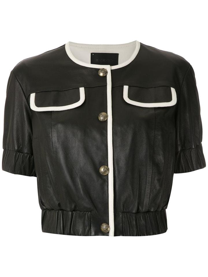 Andrea Bogosian Buttoned Leather Blouse - Black