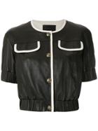 Andrea Bogosian Buttoned Leather Blouse - Black
